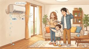 エアコンのトラブルに悩む家族
