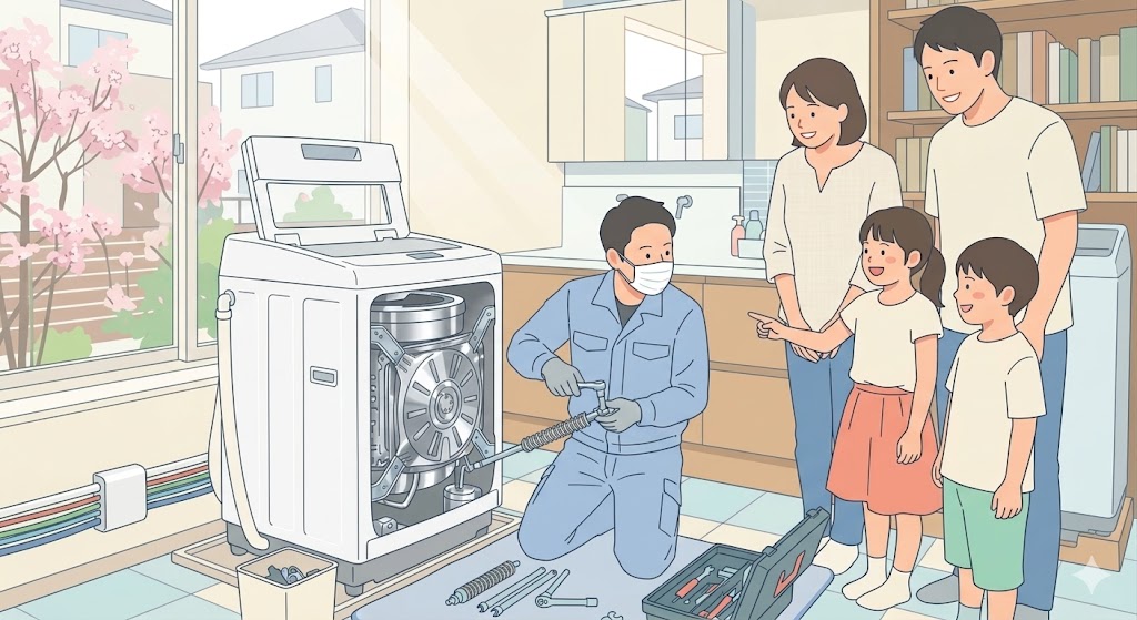 洗濯機が排水できず水が残る