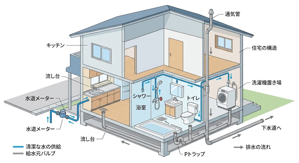 住宅全体の給排水の仕組み