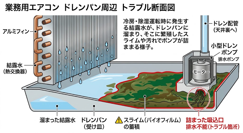 ドレンパンの汚れ・スライム化