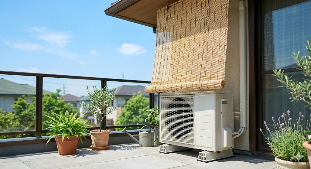 室外機に直射日光が当たりすぎていないか見てみる