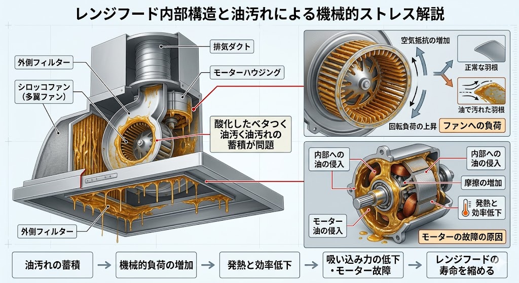熱で酸化し、こびりつく「油汚れ」