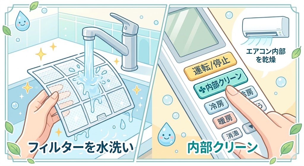 フィルターのお掃除や、内部クリーン