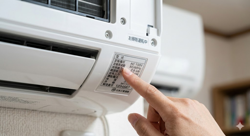 エアコンの製造年を確認する