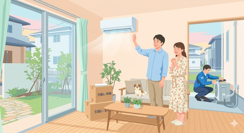 新築・引越し直後のエアコン不具合（冷えない）