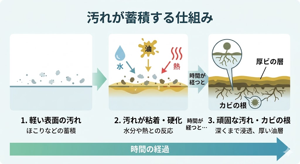 汚れが蓄積する仕組み