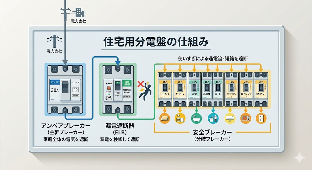 住宅用分電盤の仕組み