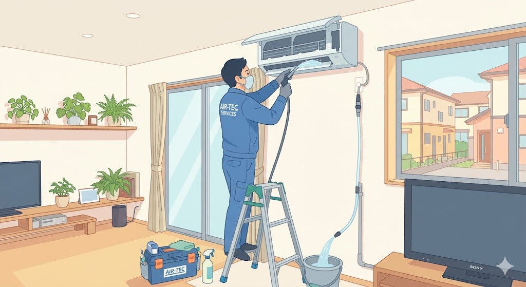 壁に水が伝う…ドレンホース詰まり