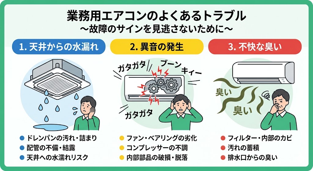 業務用エアコンのトラブル