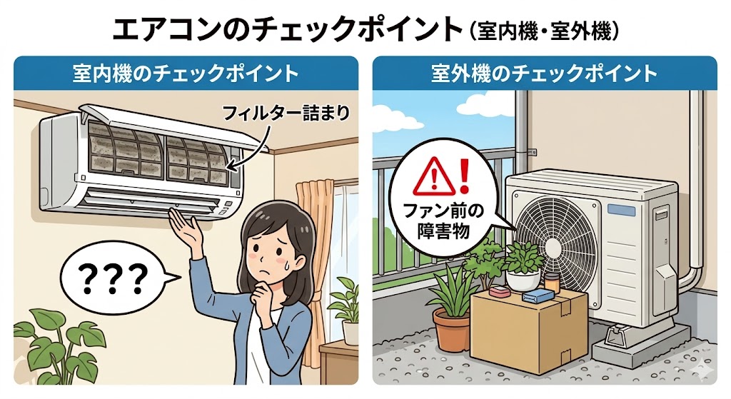 室内機・室外機のチェックポイント