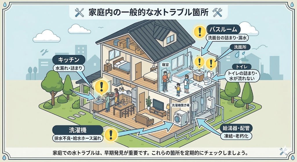 家庭内の一般的なトラブル箇所