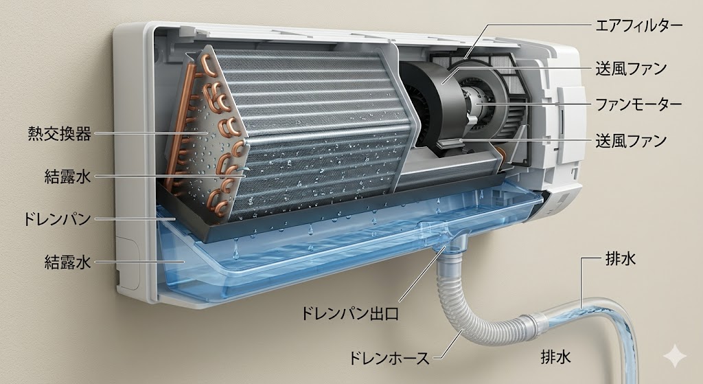 ドレンパンからの溢れ