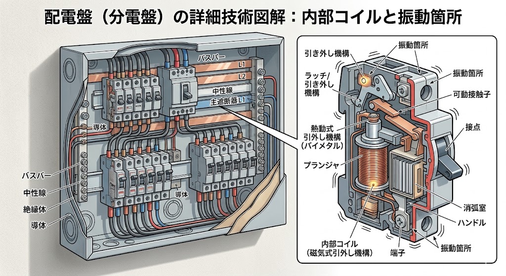分電盤からのうなり音の発生