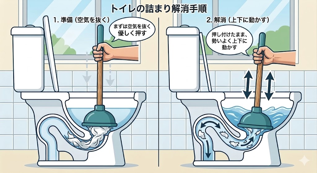 トイレの詰まり解消