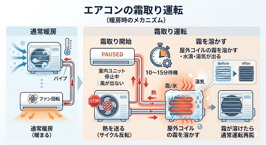 エアコンの霜取り運転
