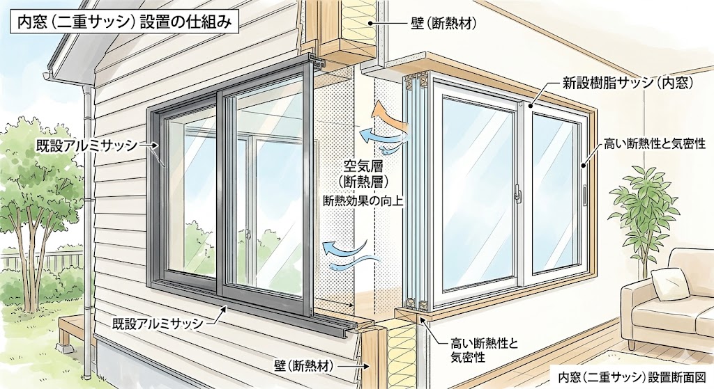 高い断熱効果と防音機能も兼ね備えた内窓