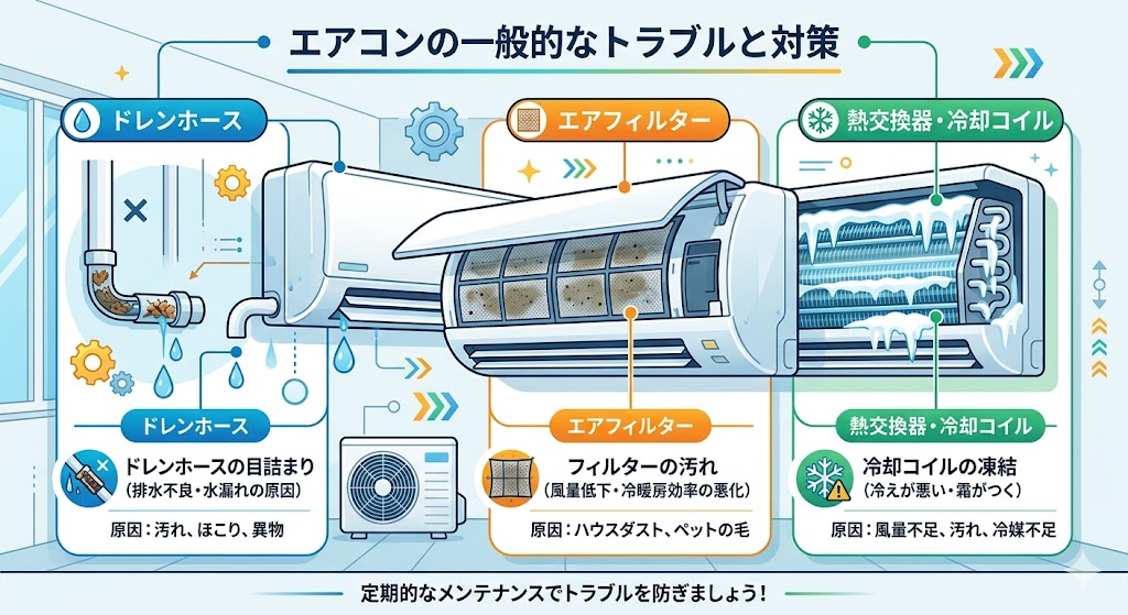 エアコンの一般的なトラブルと対策