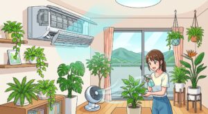 観葉植物が枯れる原因に？エアコンの風が直接当たらない配置と湿度調整