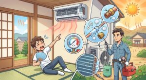 冷房の効きが急に悪くなった！冷媒ガス漏れの確認と補充にかかる費用
