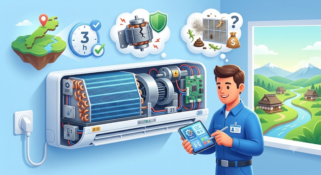 【島根県】購入からわずか3年でエアコンが冷えない？メーカー保証が適用される故障と実費になる原因の境界線