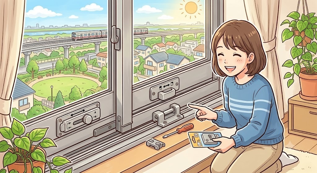 【大阪府摂津市】窓の防犯力を底上げ！サッシ用補助錠（ツーロック）の選び方と最適な取り付け位置