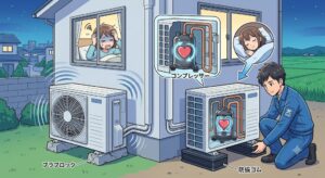 室外機の振動が壁を伝ってうるさい！防振ゴムの効果と設置見直し