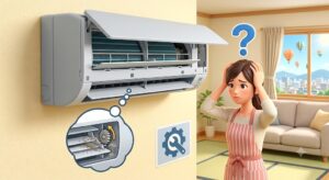 【佐賀県佐賀市】エアコンのルーバーが閉まらない！半開きになる原因と適切な対処法