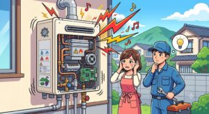 【大阪府柏原市】給湯器から「ピー」「キーン」と高音が！共鳴音の原因と安全な対処法