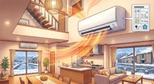 【北海道小樽市】キッチンや吹き抜けリビングのエアコン選び！最適な冷暖房能力を見極めるコツ