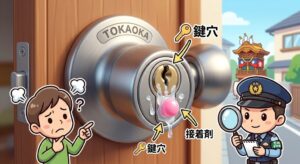 【大阪府忠岡町】鍵穴に接着剤やガムが！悪質なイタズラ被害の緊急対処法と警察への届出ガイド