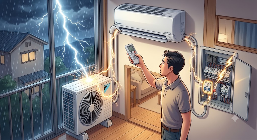 【愛知県】急な雷雨、エアコンはそのまま使っても大丈夫？落雷による基板故障を防ぐ技術的アプローチ
