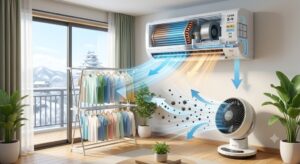 【福井県】もう部屋干しの生乾き臭に悩まない！エアコン「ランドリーモード」と気流制御の最適解