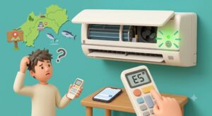 【高知県】エアコンのタイマーランプが緑色に点滅して風が出ない！原因とエラーコードの調べ方