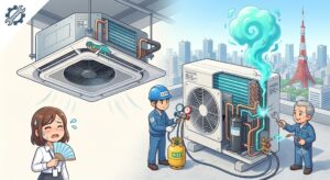 【東京都】業務用エアコンが全く効かない！冷媒ガス漏れの原因と根本解決までの道筋