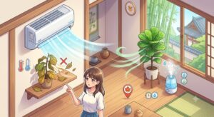 【京都府長岡京市】観葉植物を枯らさない！エアコンの風対策と最適な湿度・気流コントロール術