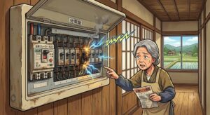 【千葉県長生村】分電盤からの「ジージー」という異音は危険信号？15年経過した古いブレーカーの火災リスクと交換のサイン