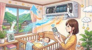 【静岡県伊豆市】赤ちゃんを守る！新生児に最適なエアコンの温度・湿度管理と風よけの極意