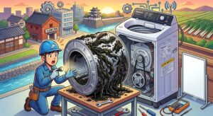 【埼玉県本庄市】洗濯物に付着する黒いワカメ状汚れの正体とは？洗濯槽の奥に潜むカビの徹底解説
