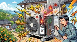 【長崎県長与町】エアコン室外機のうるさい異音は危険信号！音の種類でわかる原因と対処法