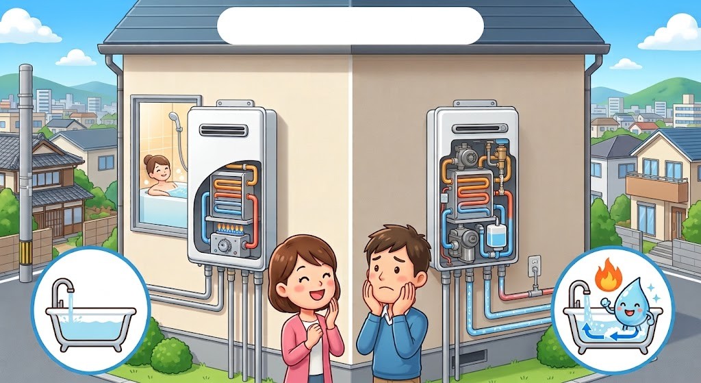 【高槻市】給湯器の「オート」と「フルオート」どう違う？後悔しない機能比較と失敗しない選び方