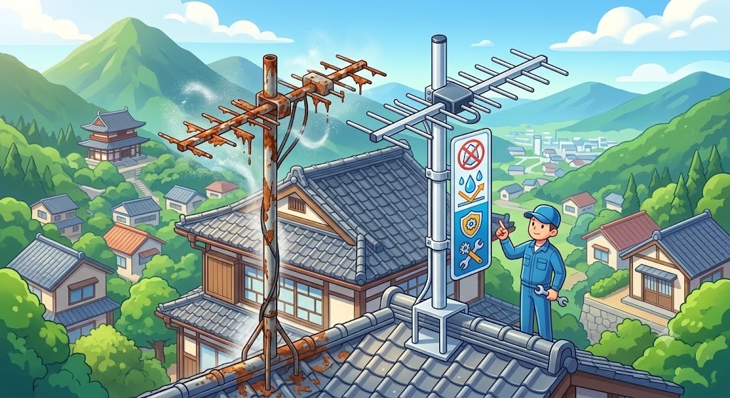 【奈良県五條市】海岸沿いだけじゃない？アンテナのサビ・塩害対策と長寿命化の秘訣