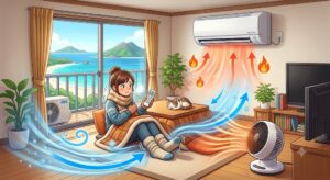 【東京都新島村】暖房をつけているのに足元が寒い！冷気が這う「コールドドラフト現象」の根本解決