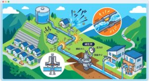 【兵庫県西脇市】高台・斜面の住宅で起きる「ドン！」という異音の正体。水圧とウォーターハンマー現象の深い関係