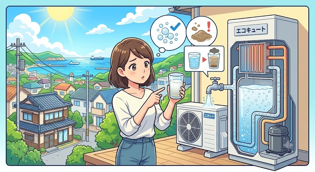 【千葉県富津市】エコキュートのお湯が白く濁る原因とは？空気混入と水質異常の見分け方を徹底解説