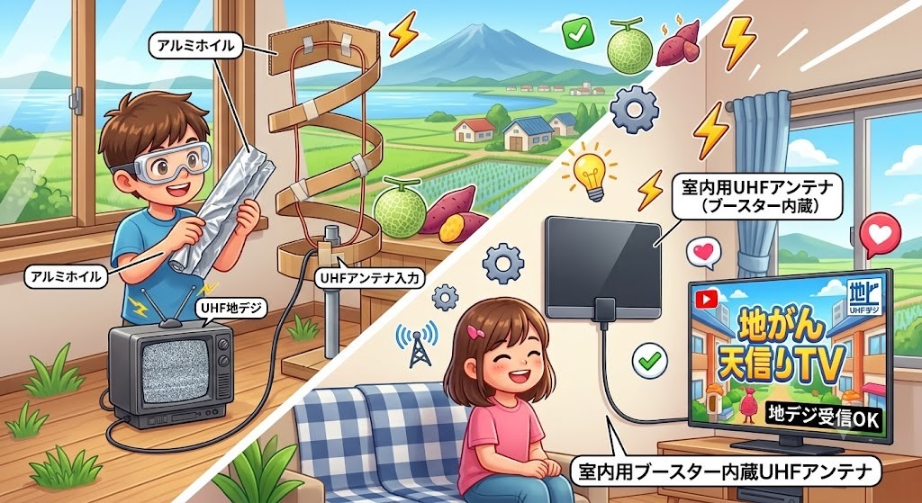 【茨城県鉾田市】アルミホイルで地デジは映る？自作室内アンテナの真実と安定受信への最適解
