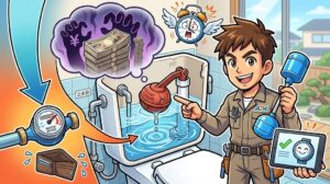 【兵庫県尼崎市】便器を流れ続ける「チョロチョロ水」の正体！タンク内部の部品劣化が招く高額水道代への警告と対処法