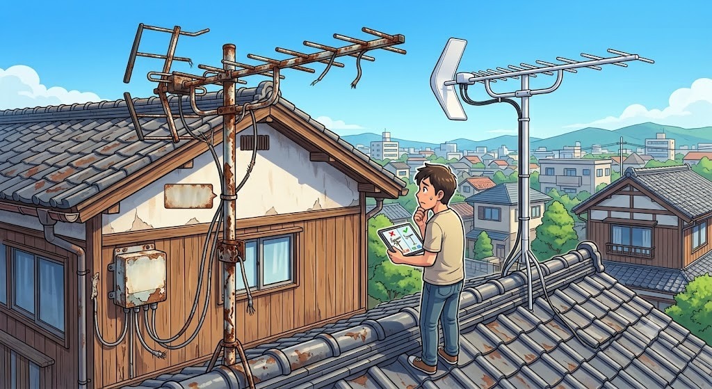 【奈良県大和高田市】中古住宅の古いアンテナはそのまま使える？再利用のチェックポイントと撤去費用の目安